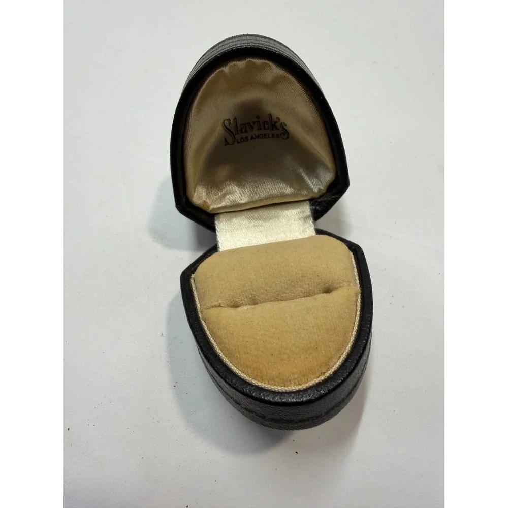 Vintage Slavick's Los Angeles ring box showcase Wedding ring hand painted